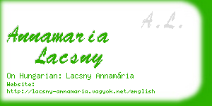 annamaria lacsny business card